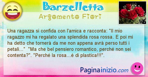 Barzelletta argomento Fiori: Una ragazza si confida con l'amica e racconta: Il mio ... (id=1499)