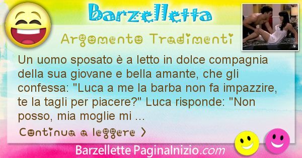 Barzelletta argomento Tradimenti: Un uomo sposato  a letto in dolce compagnia della sua ... (id=2498)