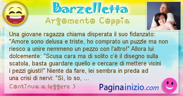 Barzelletta argomento Coppia: Una giovane ragazza chiama disperata il suo ... (id=2632)