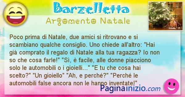 Barzelletta argomento Natale: Poco prima di Natale, due amici si ritrovano e si ... (id=2848)