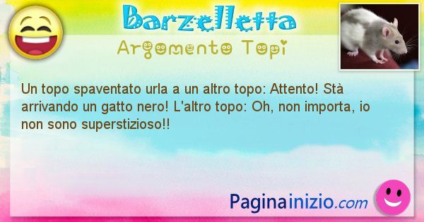 Barzelletta argomento Topi: Un topo spaventato urla a un altro topo: Attento! St ... (id=1059)