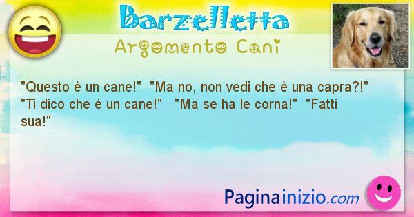 Barzelletta argomento Cani: Questo  un cane!  Ma no, non vedi che  una ... (id=1955)