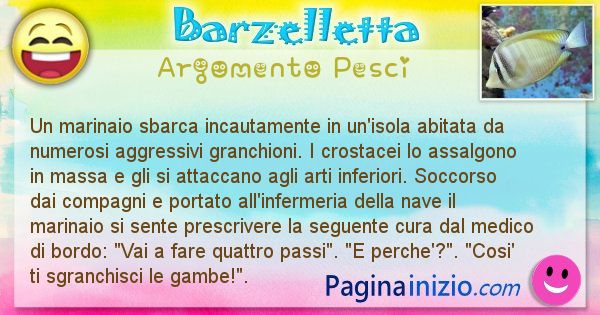 Barzelletta argomento Pesci: Un marinaio sbarca incautamente in un'isola abitata da ... (id=2079)