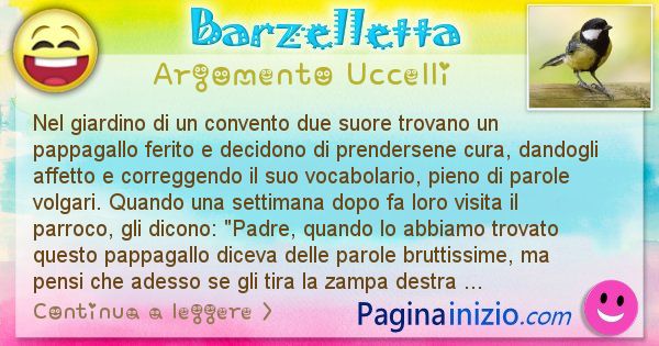 Barzelletta argomento Uccelli: Nel giardino di un convento due suore trovano un ... (id=2469)