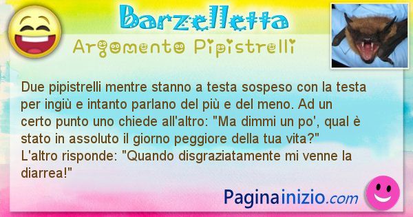 Barzelletta argomento Pipistrelli: Due pipistrelli mentre stanno a testa sospeso con la ... (id=2701)