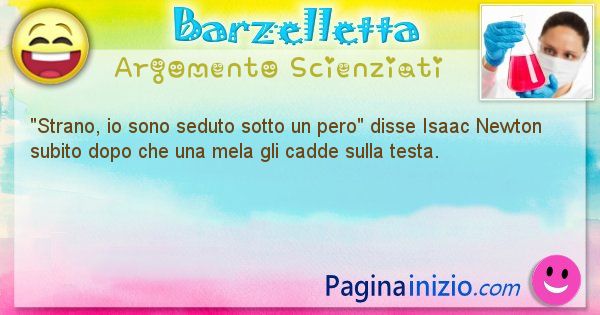 Come disse argomento Scienziati: Strano, io sono seduto sotto un pero disse Isaac Newton ... (id=567)