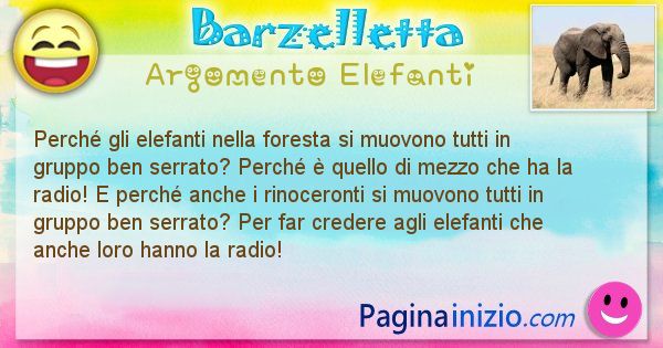 Domanda argomento Elefanti: Perch gli elefanti nella foresta si muovono tutti in ... (id=1317)