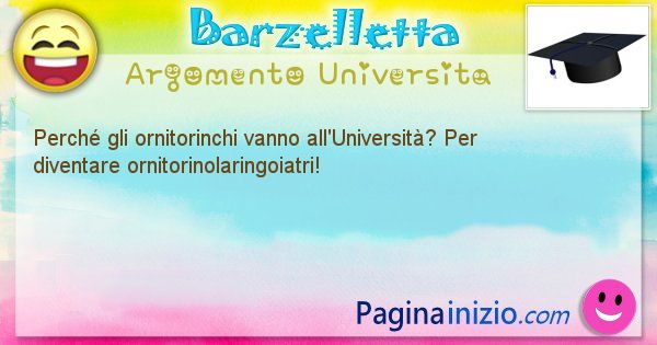 Domanda argomento Universita: Perch gli ornitorinchi vanno all'Universit? Per ... (id=1323)