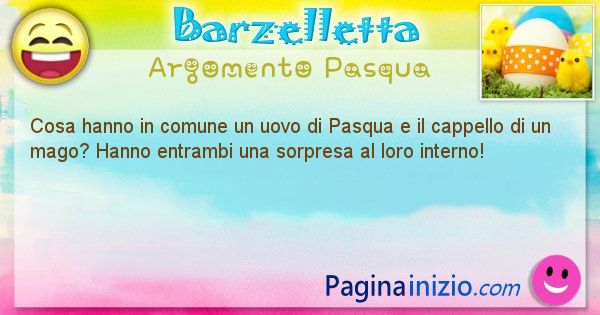 Domanda argomento Pasqua: Cosa hanno in comune un uovo di Pasqua e il cappello di ... (id=2304)