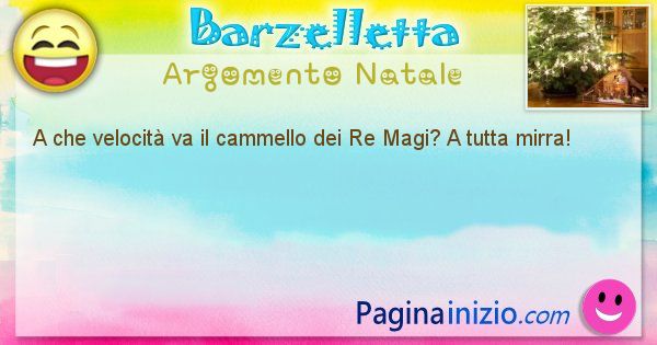 Domanda argomento Natale: A che velocit va il cammello dei Re Magi? A tutta mirra! (id=2726)