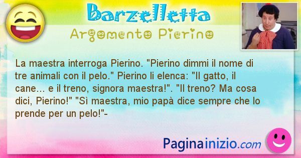 Barzelletta argomento Pierino: La maestra interroga Pierino. Pierino dimmi il nome ... (id=2635)