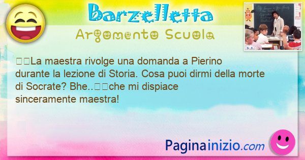 Barzelletta argomento Scuola: ﻿﻿La maestra rivolge una domanda a Pierino ... (id=3191)