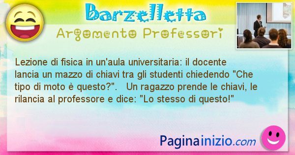 Barzelletta argomento Professori: Lezione di fisica in un'aula universitaria: il docente ... (id=657)