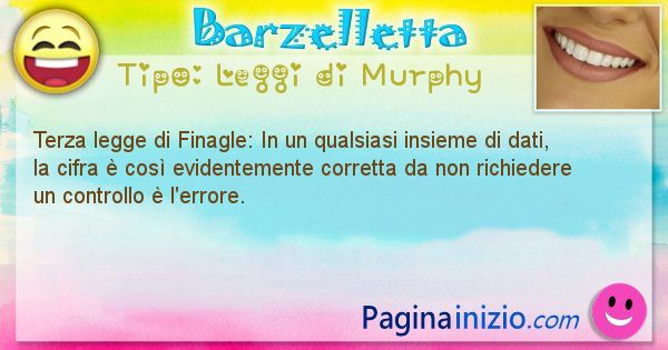 Leggi di Murphy: Terza legge di Finagle: In un qualsiasi insieme ... (id=357)