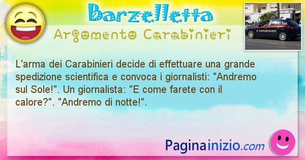 Barzelletta argomento Carabinieri: L'arma dei Carabinieri decide di effettuare una grande ... (id=1940)