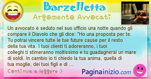 Barzelletta argomento Avvocati: Un avvocato  seduto nel suo ufficio una notte quando gli ... (id=2151)