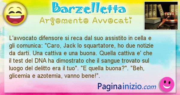 Barzelletta argomento Avvocati: L'avvocato difensore si reca dal suo assistito in cella e ... (id=2157)