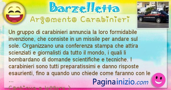 Barzelletta argomento Carabinieri: Un gruppo di carabinieri annuncia la loro formidabile ... (id=2459)