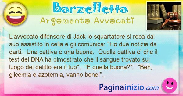 Barzelletta argomento Avvocati: L'avvocato difensore di Jack lo squartatore si reca dal ... (id=3314)