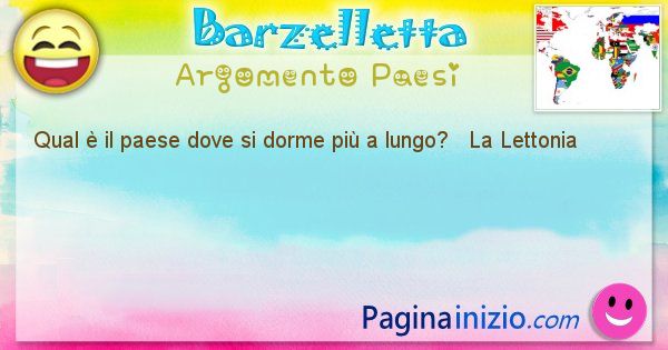 Come si chiama argomento Paesi: Qual  il paese dove si dorme pi a lungo?   La ... (id=408)