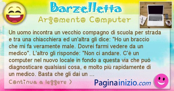 Barzelletta argomento Computer: Un uomo incontra un vecchio compagno di scuola per strada ... (id=2763)