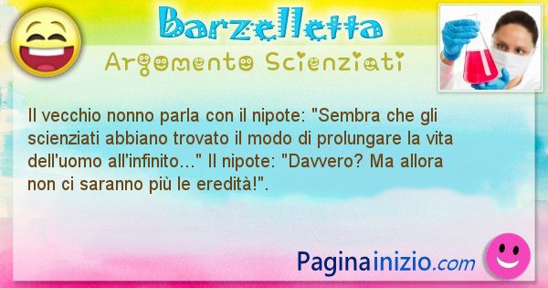 Barzelletta argomento Scienziati: Il vecchio nonno parla con il nipote: Sembra che gli ... (id=804)