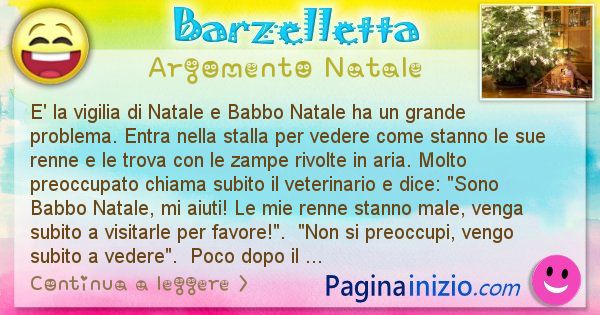 Barzelletta argomento Natale: E' la vigilia di Natale e Babbo Natale ha un grande ... (id=2043)