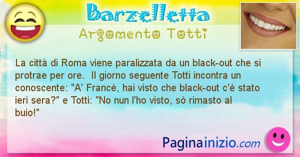 Barzelletta argomento Totti: La città di Roma viene paralizzata da un black-out che si ... (id=2206)