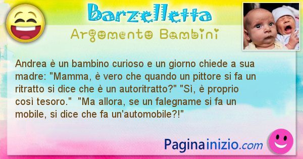 Barzelletta argomento Bambini: Andrea  un bambino curioso e un giorno chiede a sua ... (id=2366)