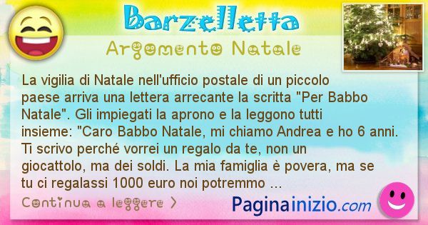 Barzelletta argomento Natale: La vigilia di Natale nell'ufficio postale di un piccolo ... (id=2439)