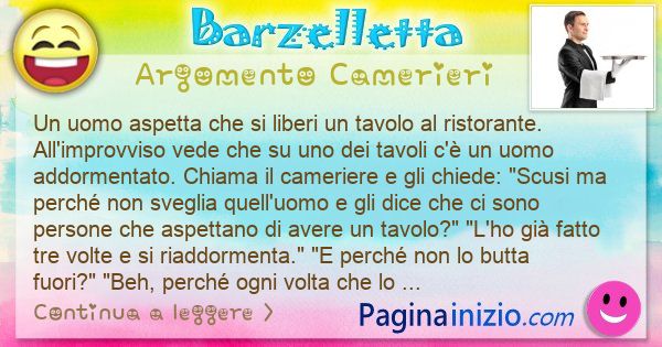 Barzelletta argomento Camerieri: Un uomo aspetta che si liberi un tavolo al ... (id=3067)