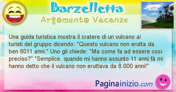 Barzelletta argomento Vacanze: Una guida turistica mostra il cratere di un vulcano ai ... (id=652)