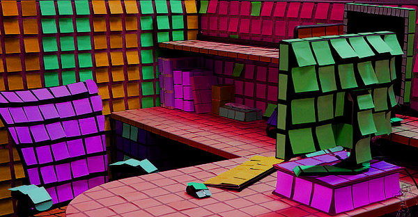 Un ufficio molto colorato