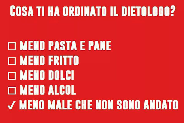 Appuntamento dal dietologo rimandato!