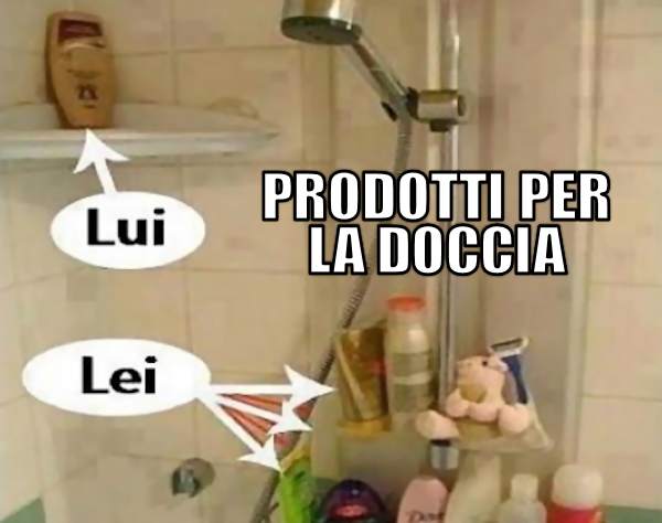 La doccia per lui e per lei