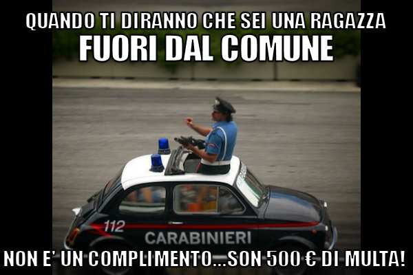 Attenzione se siete fuori dal Comune!