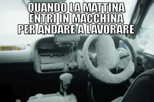 Freddo in auto