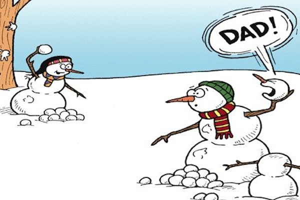 Palle di neve in famiglia