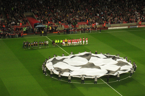 Il logo della Champions League mostrato prima di ogni partita