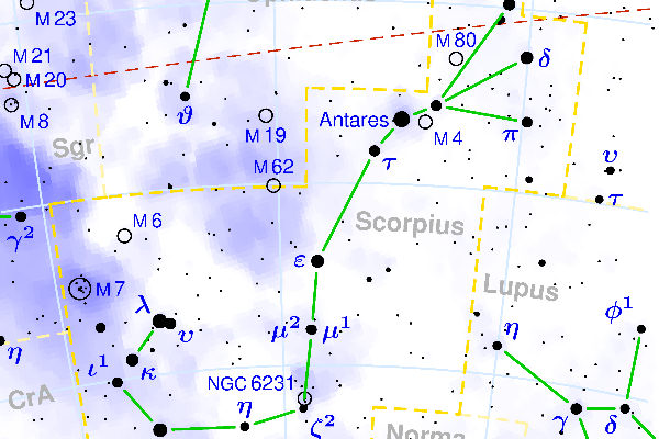 Matusalemme si trova in corrispondenza della costellazione dello Scorpione