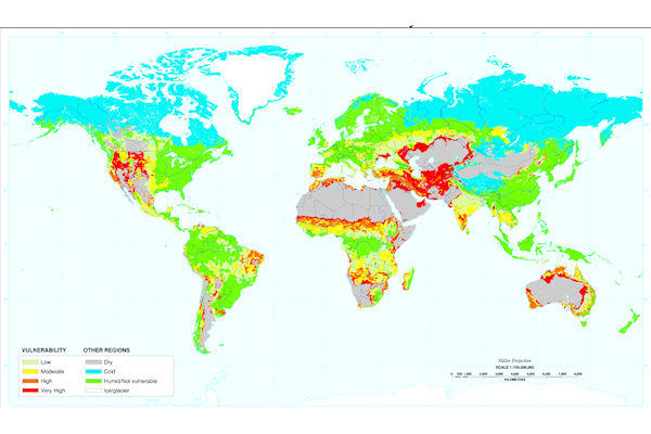 Mappa del rischio di desertificazione