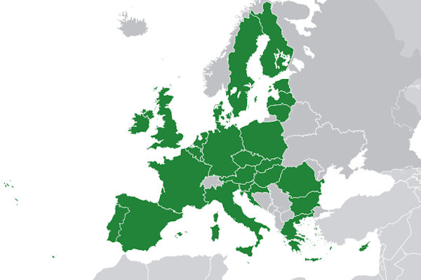 Mappa dei 28 paesi membri dell'Unione europea