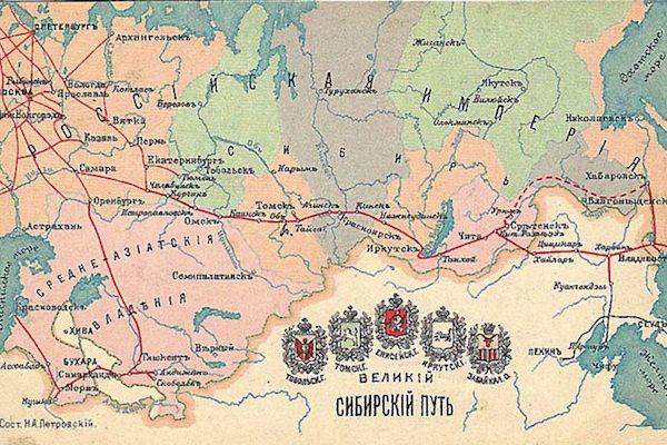 Mappa storica della linea Transiberiana