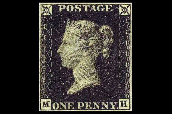 Il primo francobollo è stato il Black Penny, con raffigurata la regina Vittoria