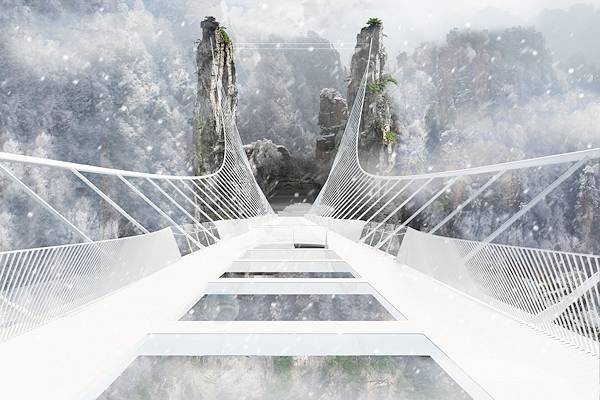 Un particolare del ponte Zhangjiajie in Cina