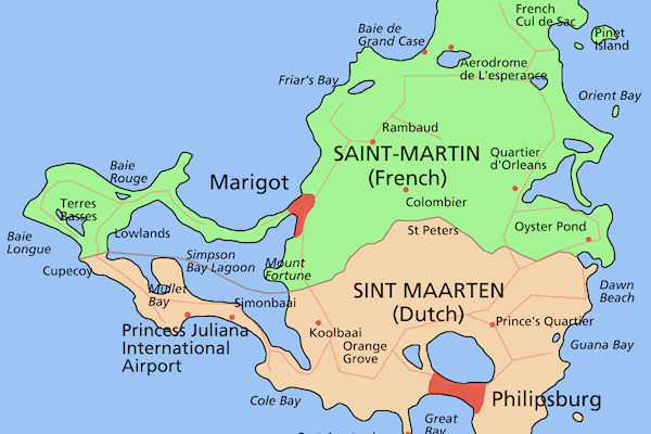 Cartina Saint Martin