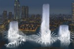 Le fontane in notturna del Burj Khalifa