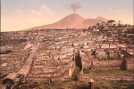 Antica stampa del Vesuvio visto da Pompei
