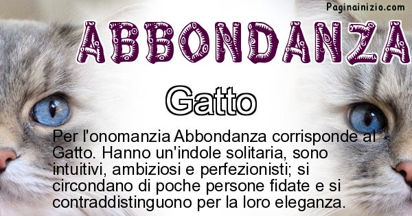 Abbondanza - Animale associato al nome Abbondanza