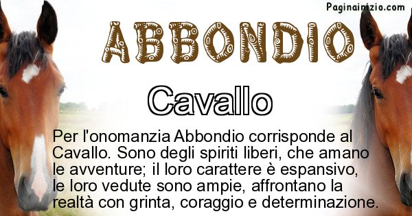 Abbondio - Animale associato al nome Abbondio